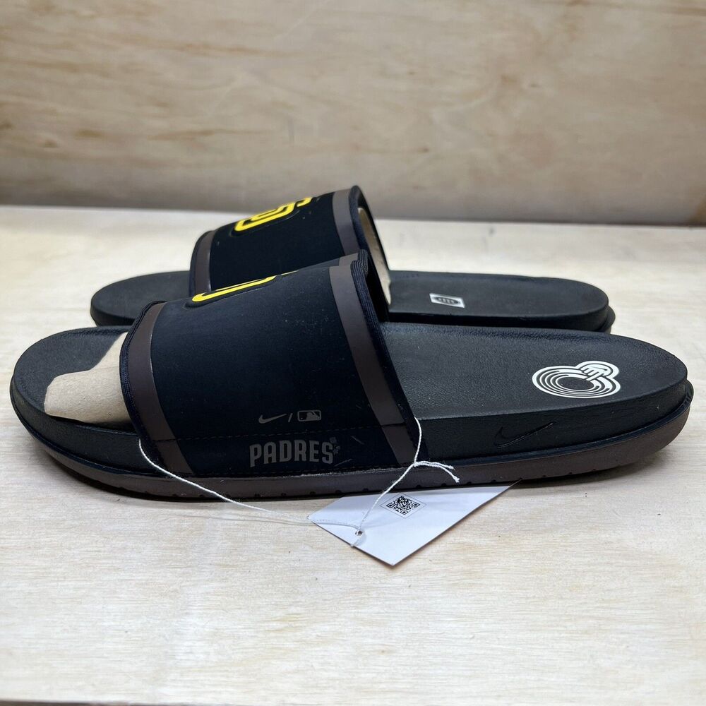 NEW sz 10 San Diego Padres Nike Offcourt Slide Sandals Black